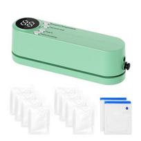 Mini Wireless Vacuum Sealer Portable Handheld 60kpa Strong Suction Fast Seal šviesiai žalios spalvos