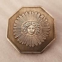 Octagonal replica commemorative medal made of brass material, 1829, antique handicraft