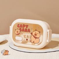 Cute Capybara Lunch Box Grid 1320ml Large Capacity Food Storage Box Portable Leak Proof Crisper for Outdoor Picnic School balta