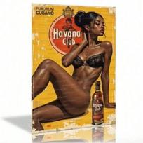 Metalinis plakatas Havana Club Lady Bar Sienos meno dekoras black