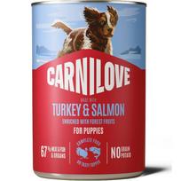 CARNILOVE Paté Made with Turkey & Salmon for Puppies konservuotas pašaras šuniukams 400 g, 12 x 400 g