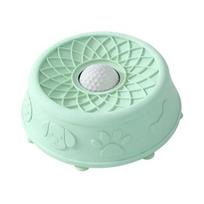 Pet Lick Bowl for Liquid Treat Slow Feeder Dog Bowl with Rolling Ball Silicone Anti-Slip Dog Lick Bowl Pup Licking Toy for Thick Food Dogs Cats žalia