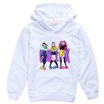 A4029 Multi-color Outerwear Kids Girls Rumi Zoey Mira Printed Fashion Long Sleeves Hoodie 100cm balta