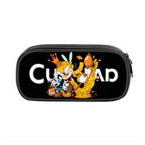 Cuphead Character Pencil Bag Nylon School Supplies Organizer For Teens raudona