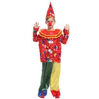 Colorful Western Halloween Costume For Kids Featuring Fun Clown Design With Polyester Fabric M
