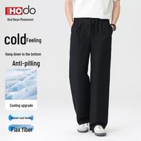 Men's Linen Blend Straight-Leg Casual Pants L abrikosas