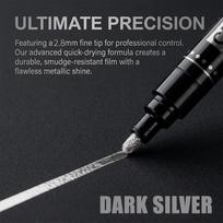 Markers Chrome Mirror Effect Paint Pen 2.8Mm Medium Tip Waterproof Liquid Chrome Marker For Plastic Metal Glass Wood Car Model