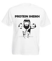 Protein Sheikh Shake Funny Comedy Gym Bodybuilding T Shirt Arab Beard Ripped Cotton Short Sleeve Classic Goth Clothing S įvairiaspalvis