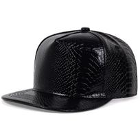 Women Python Pattern Leather Hip-Hop Hats Spring Autumn Outdoor Use Adjustable Casual Baseball Caps Sunscreen Hat For Men And