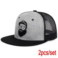 Women Uncle Beard Embroidery Hip-Hop Net Hats Outdoor Use Adjustable Casual Baseball Caps Sunscreen Hat For Men And