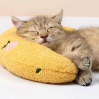 Easy To Clean Comfortable And Soft Pet Lovers Convenient And Portable Cotton Cat Dog Sleeping Pillow geltona