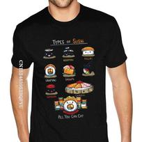 Cheap Graphic Types Of Sushi Tees Shirts Men's Make Your Own Gothic Style Anime Tshirt Retro Cotton O Neck Shirt S įvairiaspalvis