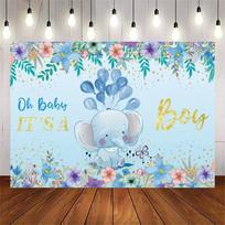 2D Baby Shower Photography Background Banner for Newborn Photoshoot 47.2x31.5inch/120*80cm