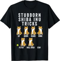 Stubborn Shiba Inu Tricks Shirt Funny Dog Gift Unisex T-Shirt S įvairiaspalvis