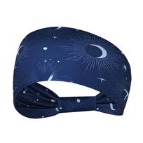 New Elastic Wide Headbands Boho Flower Print Printed Headscarf Wide Brim Vintage Knot Turban Women