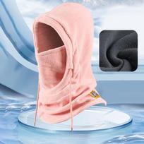 Windproof Fleece Balaclava Hat - Warm Face and Neck Cover for Winter Cycling and Skiing rožinė