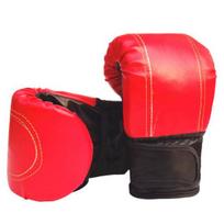 Faux Leather MMA Boxing Muay Fist Gloves Fight Combat Training Thai Sandbag raudona