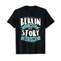 Berlin It's Where My Story Begins Berliner Air Heimat T Shirt vintage Washed graphic Comfortable fashion Slightly homme S įvairiaspalvis
