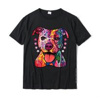 Pitbull Tshirt Rainbow Pitbull Shirt Gifts For Dog Lovers Oversized Group T Shirts Cotton Men Tops & Tees Simple Style S įvairiaspalvis