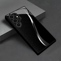 Juodos banguotos žvynų rašto telefono dėklas Stiklinis telefono dėklas Samsung Galaxy S26 S25 S24 S23 S22 FE Ultra Plus Vyriškas stilius Verslo For Galaxy S26