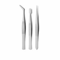 2/3/4/5/6Pcs Fine Point Non Marring Tweezers Kit Bent Tip Tweezers Set  Electronics Work No glue head 3Pcs