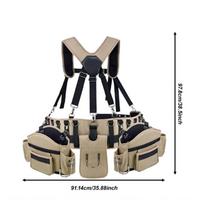 Multi-Pocket Design Professional Tool Belt Portable Storage Adjustable Belt Portable Storage Bag Garden Pruning Tool chaki
