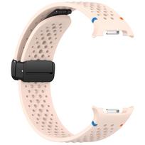 Compatible Strap for Samsung Galaxy Watch8: Honeycomb Breathable Silicone with Magnetic Buckle Magnetic Buckle Strap rožinė