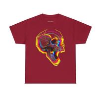 Chromatic Glitch Color Screaming Skull Tee | Psychedelic Skull Graphic Shirt S įvairiaspalvis