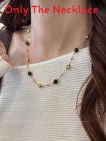 Tigers Eye Pendant Necklace For Women With Double Layer Design And Copper Material For Autumn Winter Fashion Short