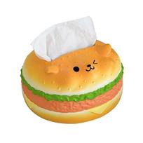 Figure Model Burger Dog Tissue Box Collectible Hamburger Fun Tissue Box  Children/Kids Burger Dog