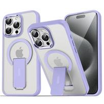Luxury For Magsafe Folding Stand Magnetic Phone Case For iPhone 16 15 14 13 12 17 Pro Max Plus Matte Translucent Back Cover Caps For iPhone 11 Pro
