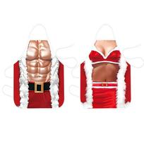 Couples Christmas Aprons Set Two Pieces Novelty Kitchen Aprons with Printed Designs for Holiday Cooking and Baking Activities One Size