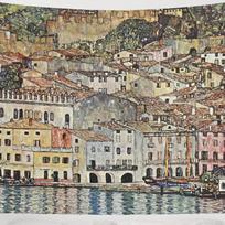 Gustav Klimt tapestry vintage fine art 75x100 juoda