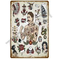 Mfoever  Vintage BARBER SHOP Metal Sign Poster Cafe Bar Pub Tin Sign Plaque Retro Haircut and Shave Beard Iron Plates Printing Home Decor (as the picture,20 x 30cm)