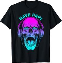 Rave Papi EDM Music Festival Trippy Skull DJ Headphones T-Shirt S įvairiaspalvis