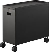 Yamazaki Storage Box Wagon with x D35 x Tower with Ideal for narrow 4557 Lid, Large, Black. Dimensions W15.5 H31.7cm (including casters). brand, juoda