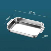Stainless Steel Baking Pan With Lids Deep Dish For Fish/Pasta/Grilling Oven & Dishwasher Safe Cookware S