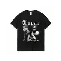 Unisex Black Hip-hop Graphic T-shirt with a Signature Portrait On the Back. High-quality Short-sleeved Casual Unisex T-shirt. S įvairiaspalvis