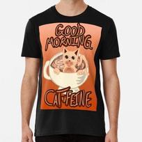Good Morning Cat Feine V35 Steamy Coffee Size S to 5XL Made in the USA T-shirt 2XL