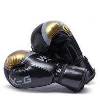 Kick Bokso pirštinės vyrams Moterų PU karatė Muay Thai Guantes De Boxeo Sanda Treniruotės Suaugusiesiems Vaikams 10OZ juoda