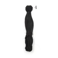 20 cm storio natūralios spalvos garbanoti lėlės perukai, skirti 1/3 1/4 1/6 BJD „pasidaryk pats“ lėlės plaukams A4 black