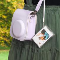 3 colių plėvelės skaidri nuotraukų laikymo dėžutė momentinių fotoaparatų nuotraukų dėklas Fujifilm Instax Mini 12/11/9/8/7 su dirželiu gryna
