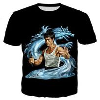 2025 New Digital 3D Printed Chinese Kung Fu Men's T-Shirt Fun Crew Neck Short Sleeve Top S