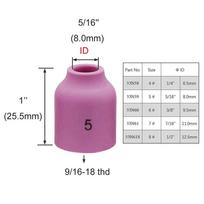 5PCS TIG Gas Lens Alumina Nozzle Ceramic Cups for Replacement Use in WP 92025 and Chuck TIG Welding Torch Models 53N59