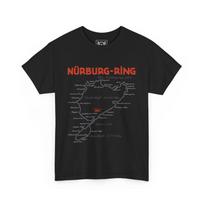 Nordschleife Nürburgring Racing History T-Shirt - Green Hell Track Map Tee Gift L