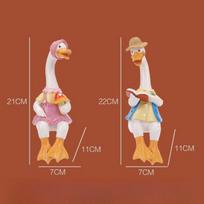 Collectibles Sculpture Creative Resin Permanent Art Crafts Reading Couple Duck Ornament Courtyard Outdoor Garden Animal Ornament