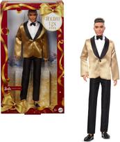 Barbie Holiday Ken Brunette Signature Black Doll House for Ages Gold JGK56 Dress-Up & 6+