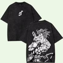 Anime JoJos Bizarre Adventure Dio Print Tshirt Men Short Sleeve Clothing Washed Cotton Tee Retro Manga T Shirt Harajuku Tshirt XL