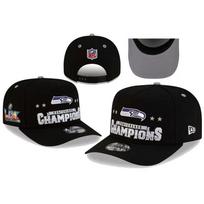 Seattle Seahawks Konferencijos Čempionų Snapback Kepuraitė, Super Bowl LIX Reguliuojama Juoda Beisbolo Kepuraitė, NFL Futbolo Gerbėjų Streetwear one size