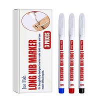 Limited time!!Jue-Fish Long Nose Deep Hole Marker Pen, Oil-Based Waterproof Quick-Dry Multi-Color Marker For Wood And Home Use